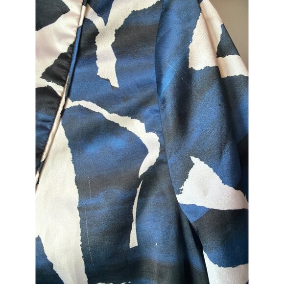 Milly Cabana Ocean Puzzle Satin Romper Navy Womens Size Medium - Picture 9 of 12